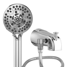 Load image into Gallery viewer, All Metal Tub Spout with Diverter, 10 Settings Hand held Shower, Switch, Bathtub Faucet with Sprayer Chrome
