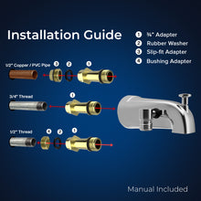 Load image into Gallery viewer, All Metal Tub Spout with Diverter, 10 Settings Hand held Shower, Switch, Bathtub Faucet with Sprayer Chrome
