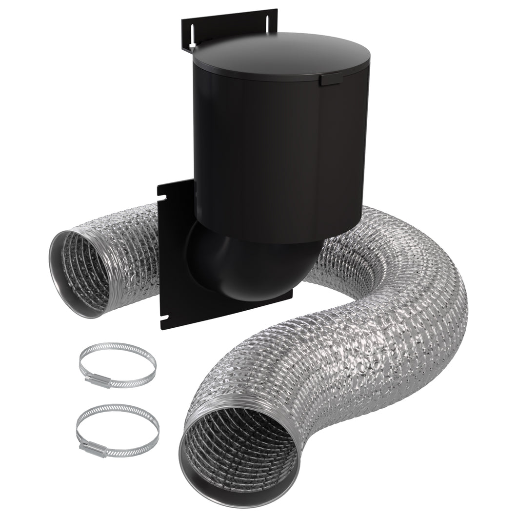 Dryer Vent Cover Kit – 4-Inch (Black), UV-Resistant with 3-Ft Hose & 2 Clamps
