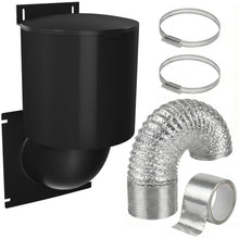 Load image into Gallery viewer, Dryer Vent Cover Kit – 4-Inch (Black), UV-Resistant with 3-Ft Hose &amp; 2 Clamps
