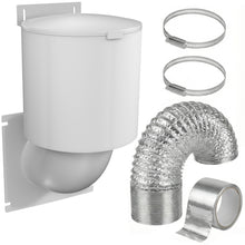 Load image into Gallery viewer, Dryer Vent Cover Kit – 4-Inch (White), UV-Resistant with Hose &amp; Clamps
