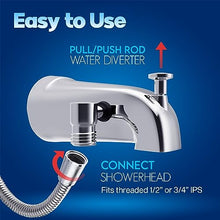 Load image into Gallery viewer, Tub Spout with Diverter Chrome, Fits Threaded 1/2&quot; or 3/4&quot; IPS
